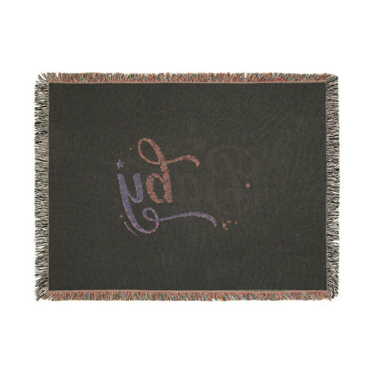 Pastel Script Baby Woven Blanket — Personalized Nursery Throw (Artwork or Photo)