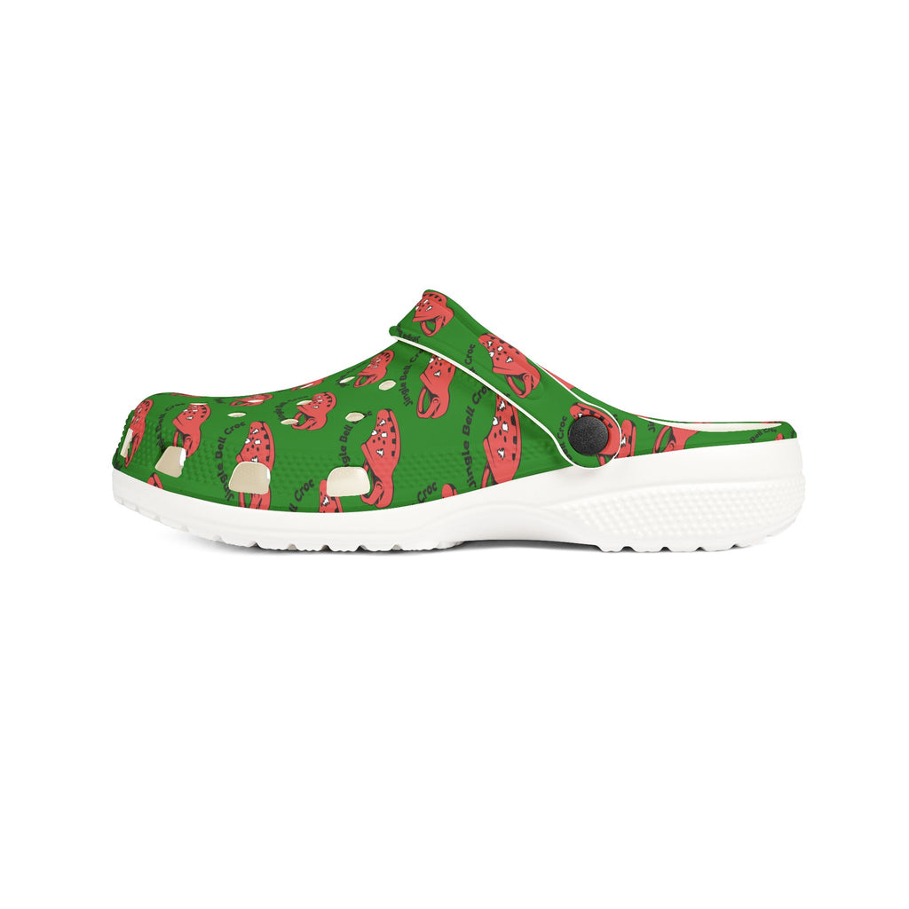 Green Strawberry Print EVA Foam Clogs — Lightweight Garden & Beach Shoes