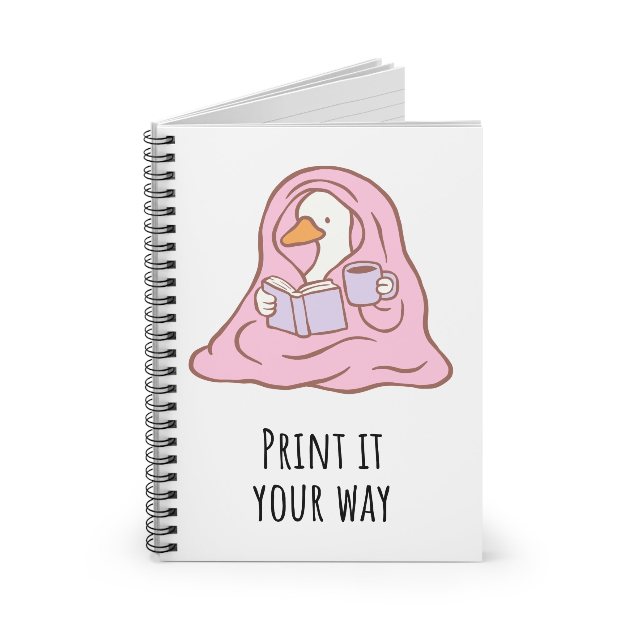 Cozy Goose Spiral Notebook — "Print It Your Way" Ruled Journal
