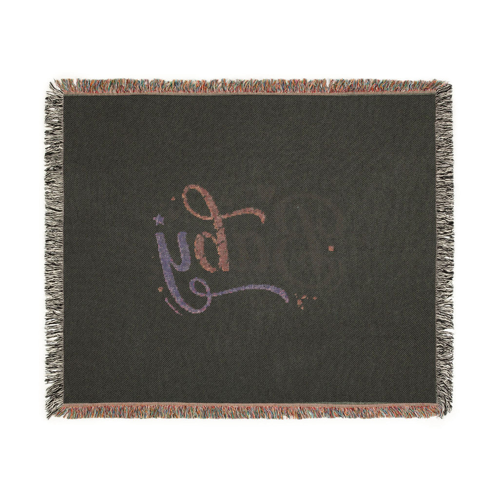 Pastel Script Baby Woven Blanket — Personalized Nursery Throw (Artwork or Photo)