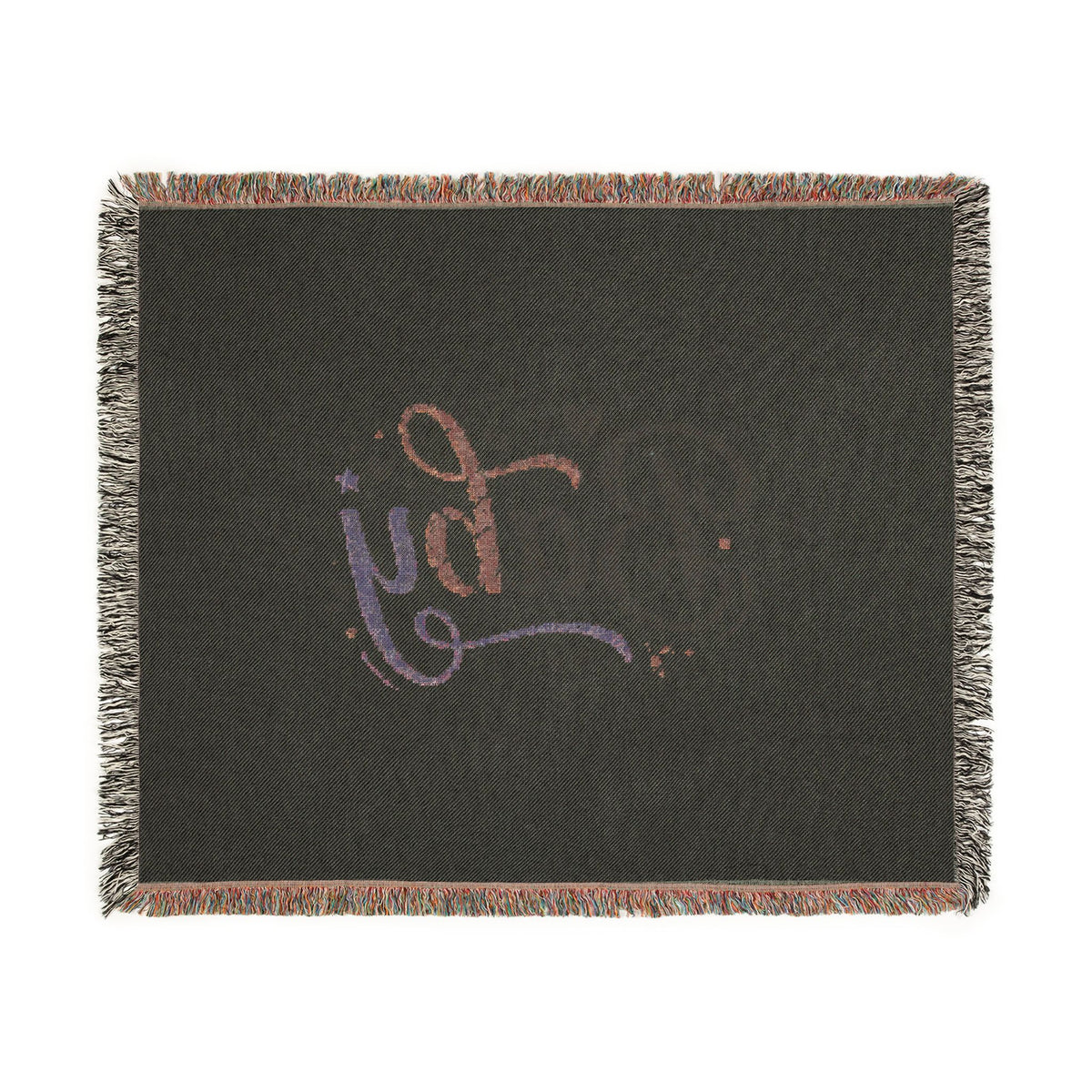 Pastel Script Baby Woven Blanket — Personalized Nursery Throw (Artwork or Photo)