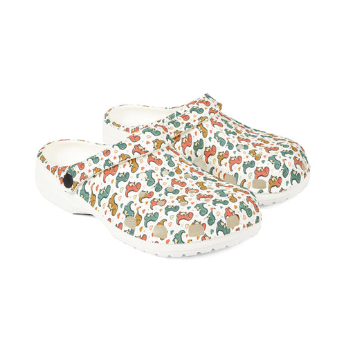 Cute T-Rex Pattern EVA Clogs — Lightweight Slip-On Garden Shoes