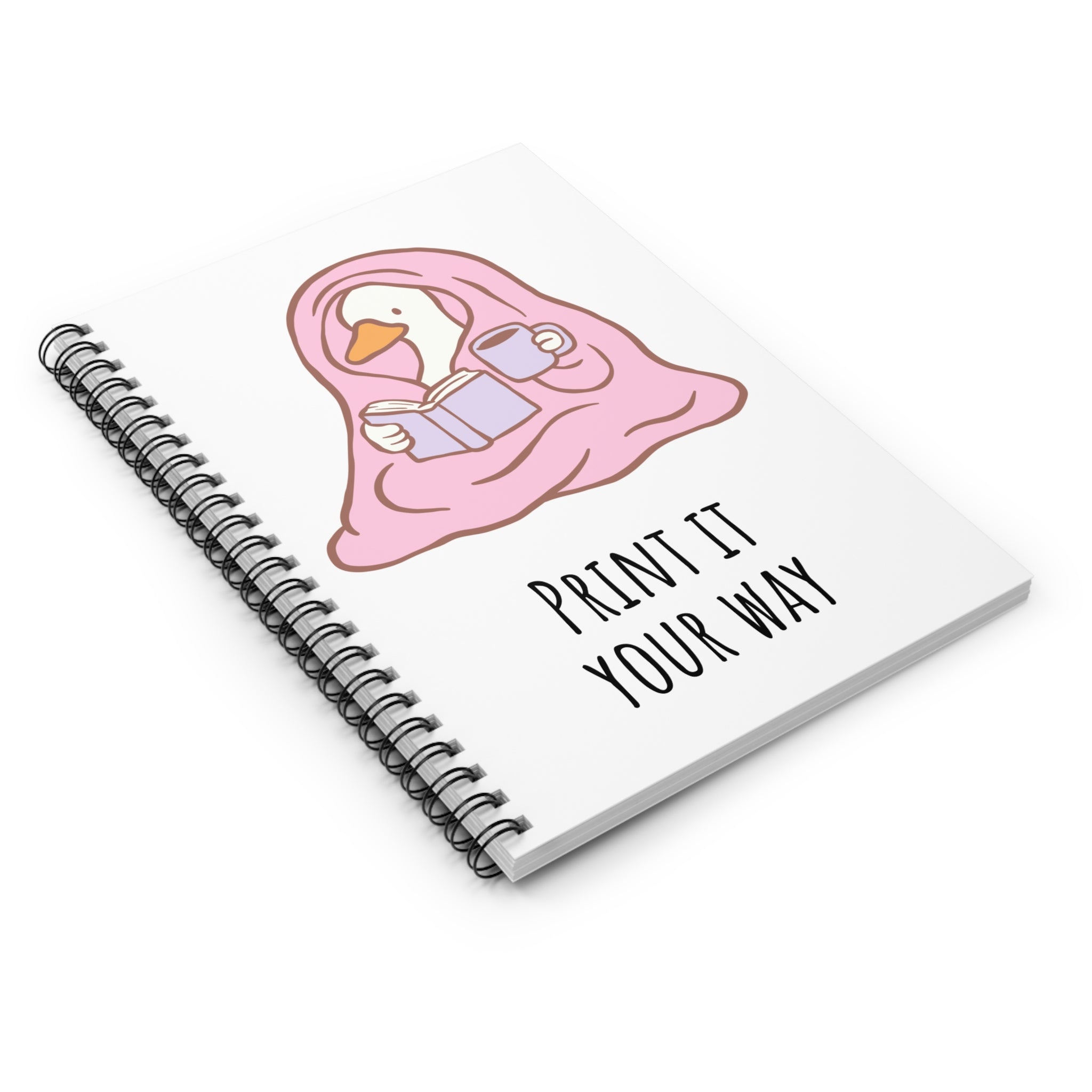 Cozy Goose Spiral Notebook — "Print It Your Way" Ruled Journal