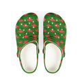 Green Strawberry Print EVA Foam Clogs — Lightweight Garden & Beach Shoes