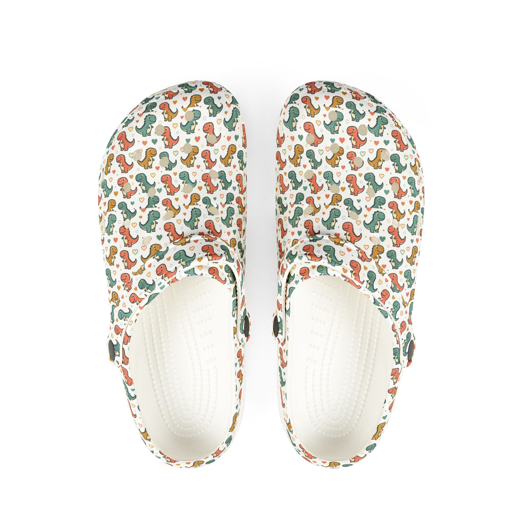Cute T-Rex Pattern EVA Clogs — Lightweight Slip-On Garden Shoes
