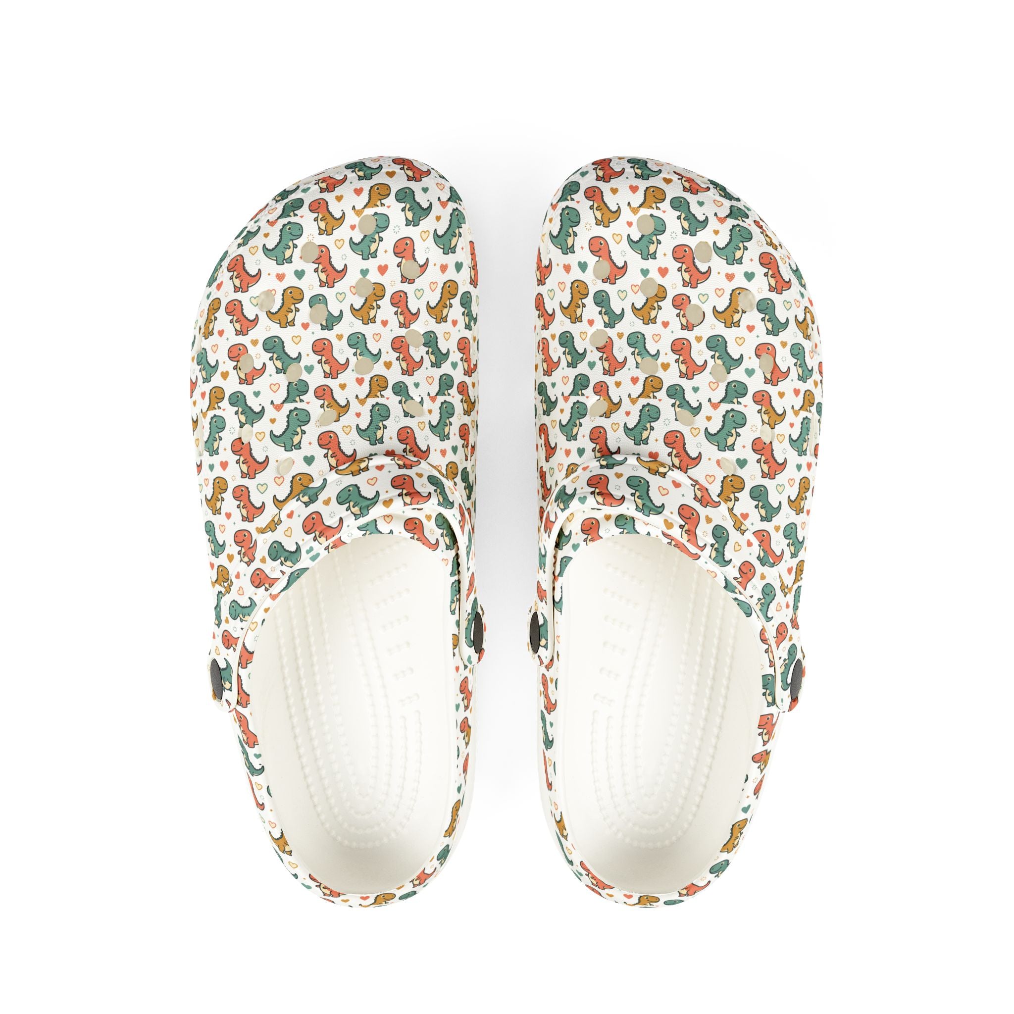 Cute T-Rex Pattern EVA Clogs — Lightweight Slip-On Garden Shoes
