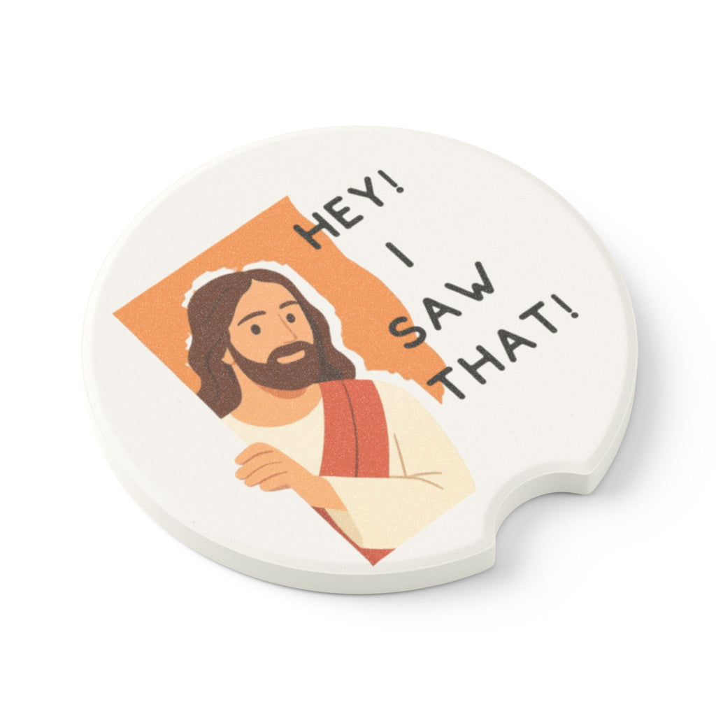 Soapstone Car Coaster — ‘Hey! I Saw That!’ Jesus Design