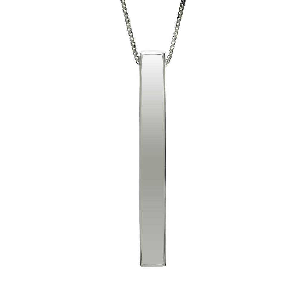 Vertical Name Bar Pendant — Custom Engraved Vertical Name Necklace