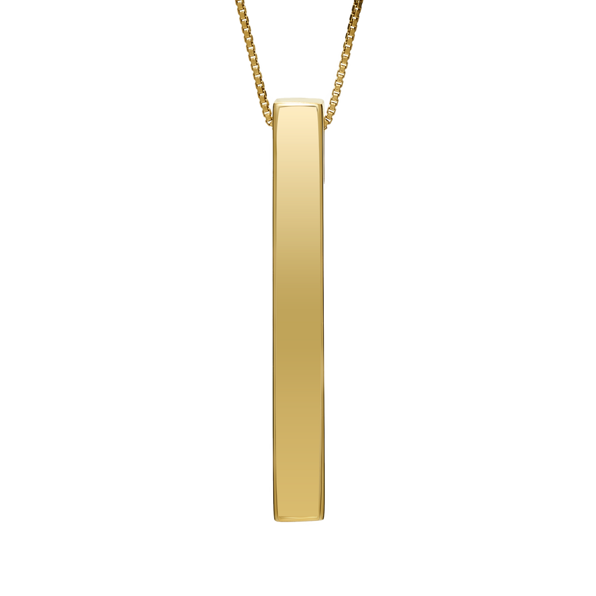 Vertical Name Bar Pendant — Custom Engraved Vertical Name Necklace