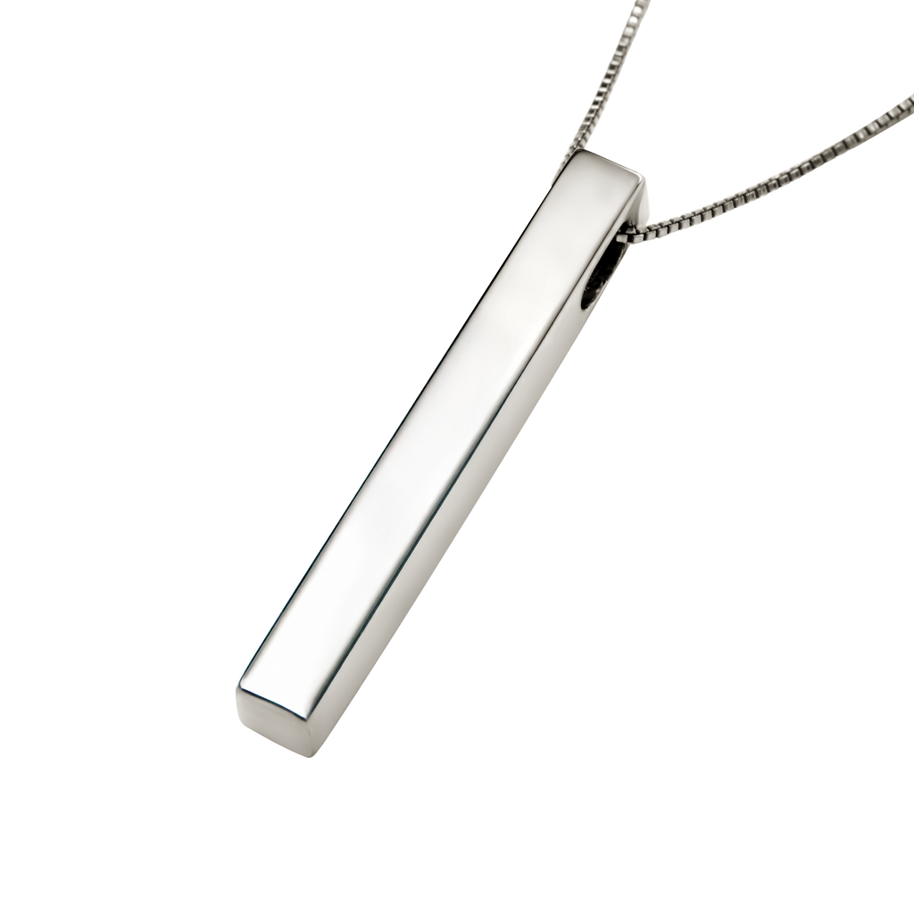 Vertical Name Bar Pendant — Custom Engraved Vertical Name Necklace