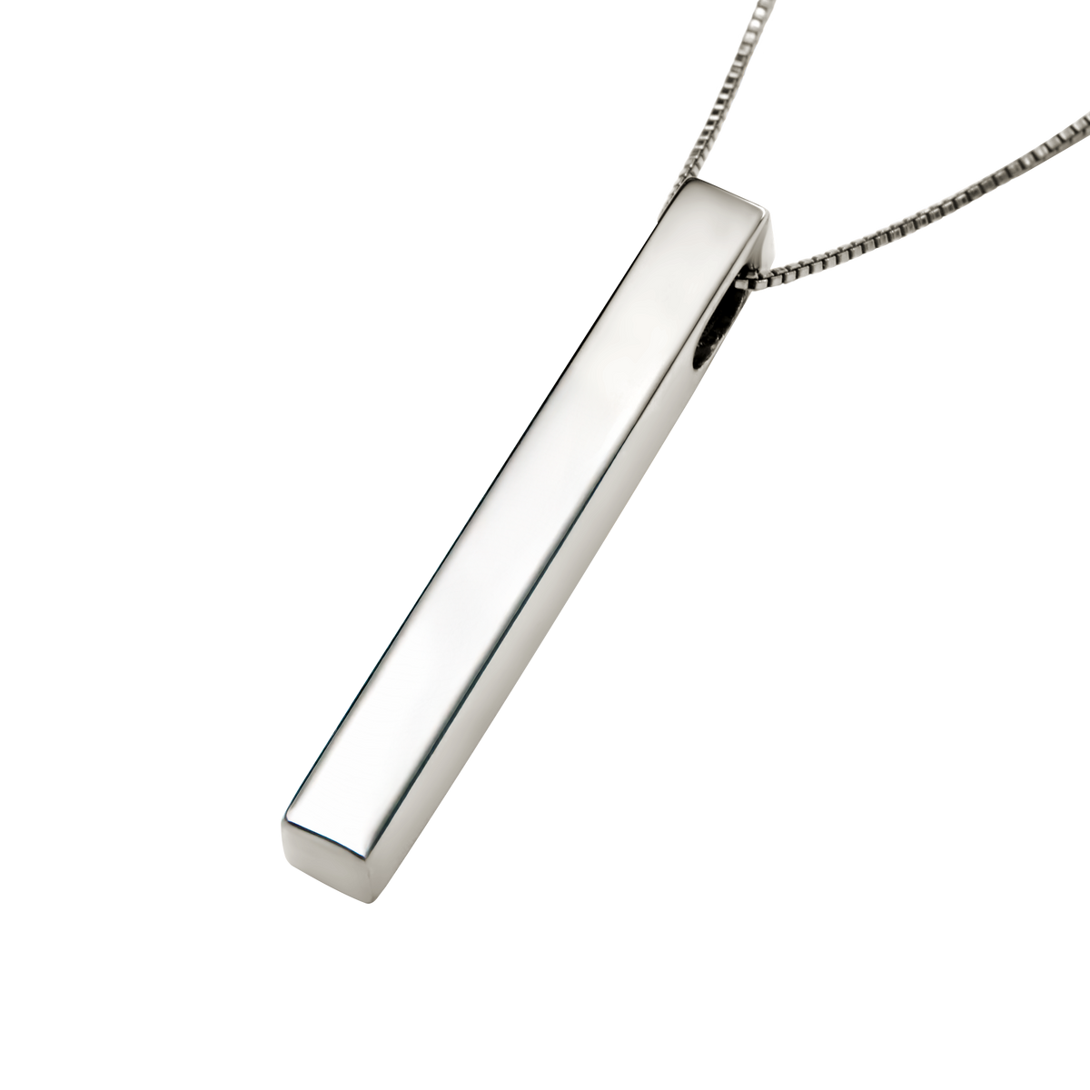 Vertical Name Bar Pendant — Custom Engraved Vertical Name Necklace