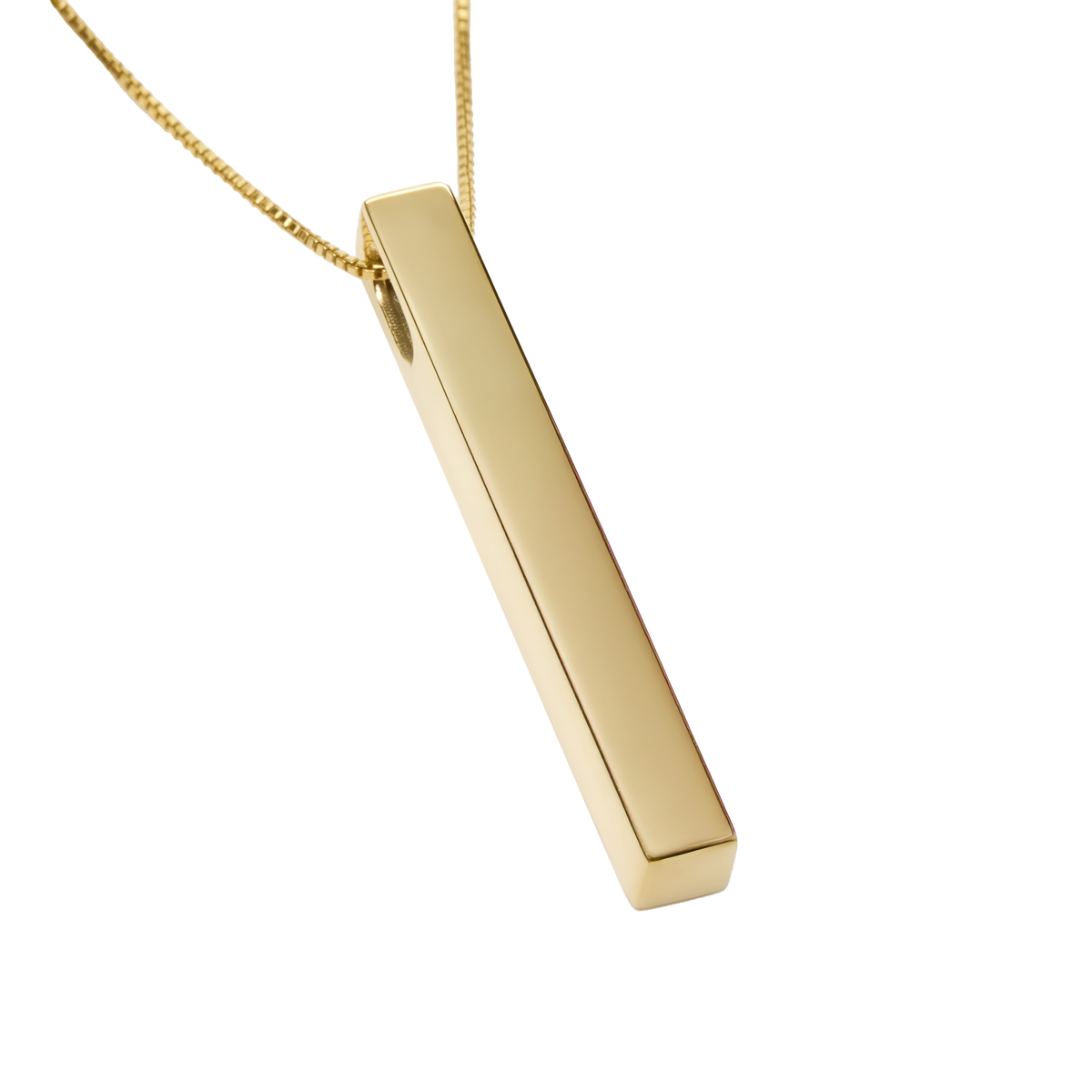 Vertical Name Bar Pendant — Custom Engraved Vertical Name Necklace