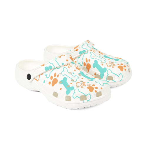 Dog Paw & Bone EVA Clogs — Lightweight Animal Print Garden Shoes
