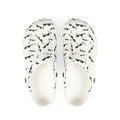 White EVA Foam Clogs with Sunglasses Pattern — Lightweight Slip-On Shoes