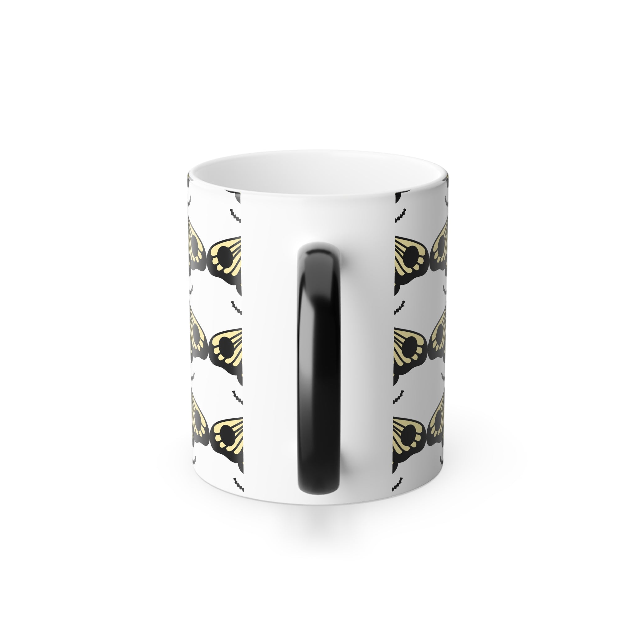 Color-Changing Moth Pattern Mug — 11oz Heat Reveal Coffee Cup