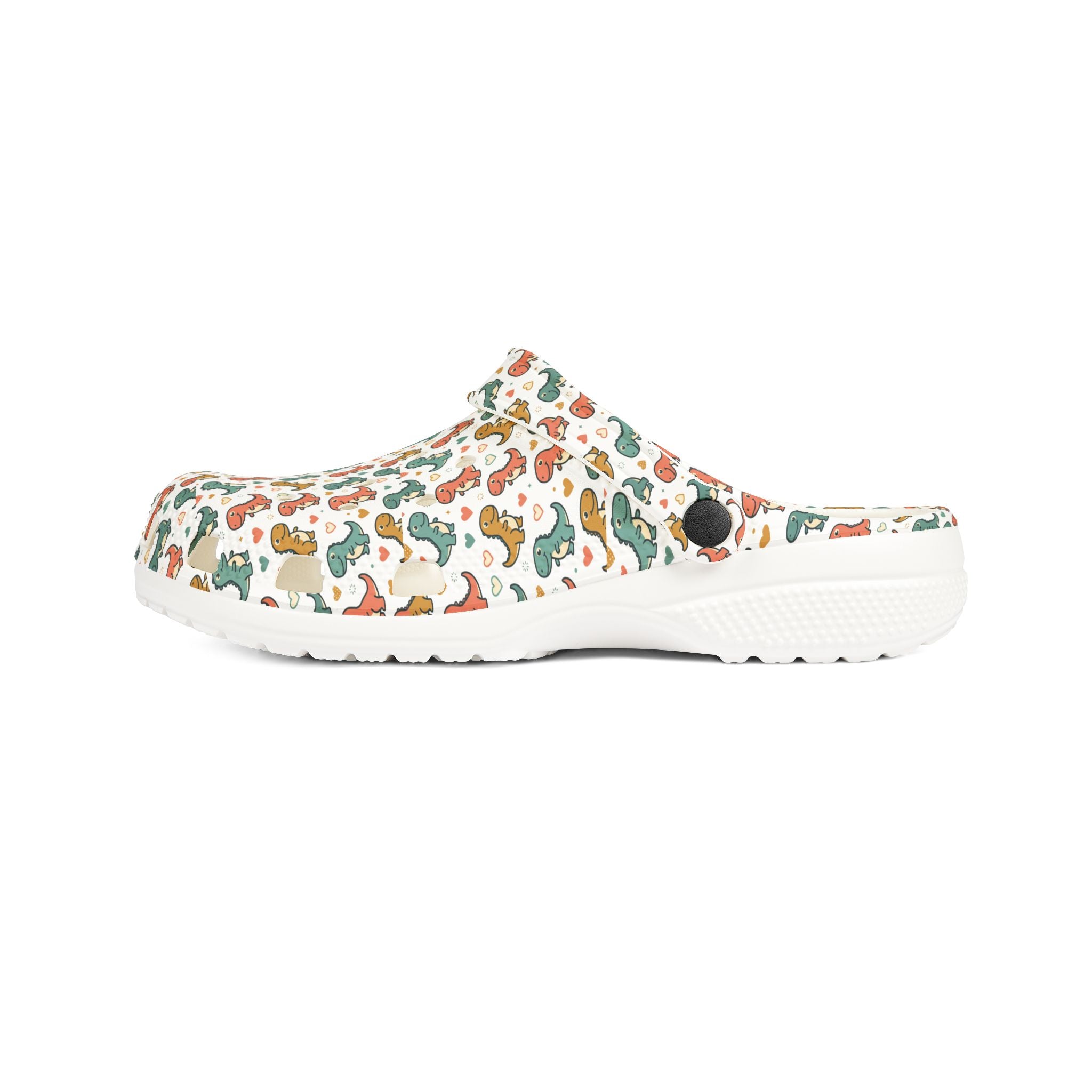 Cute T-Rex Pattern EVA Clogs — Lightweight Slip-On Garden Shoes