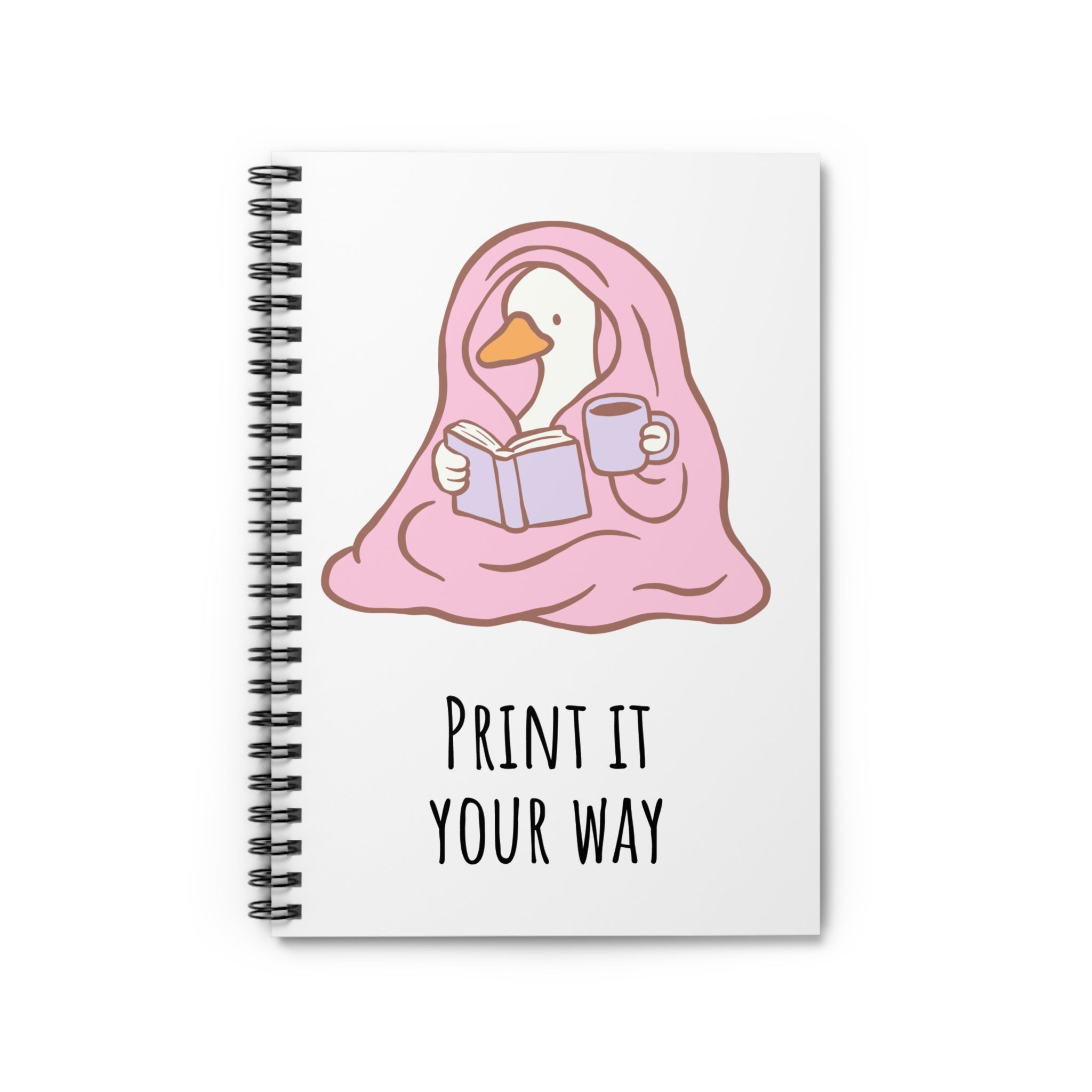 Cozy Goose Spiral Notebook — "Print It Your Way" Ruled Journal