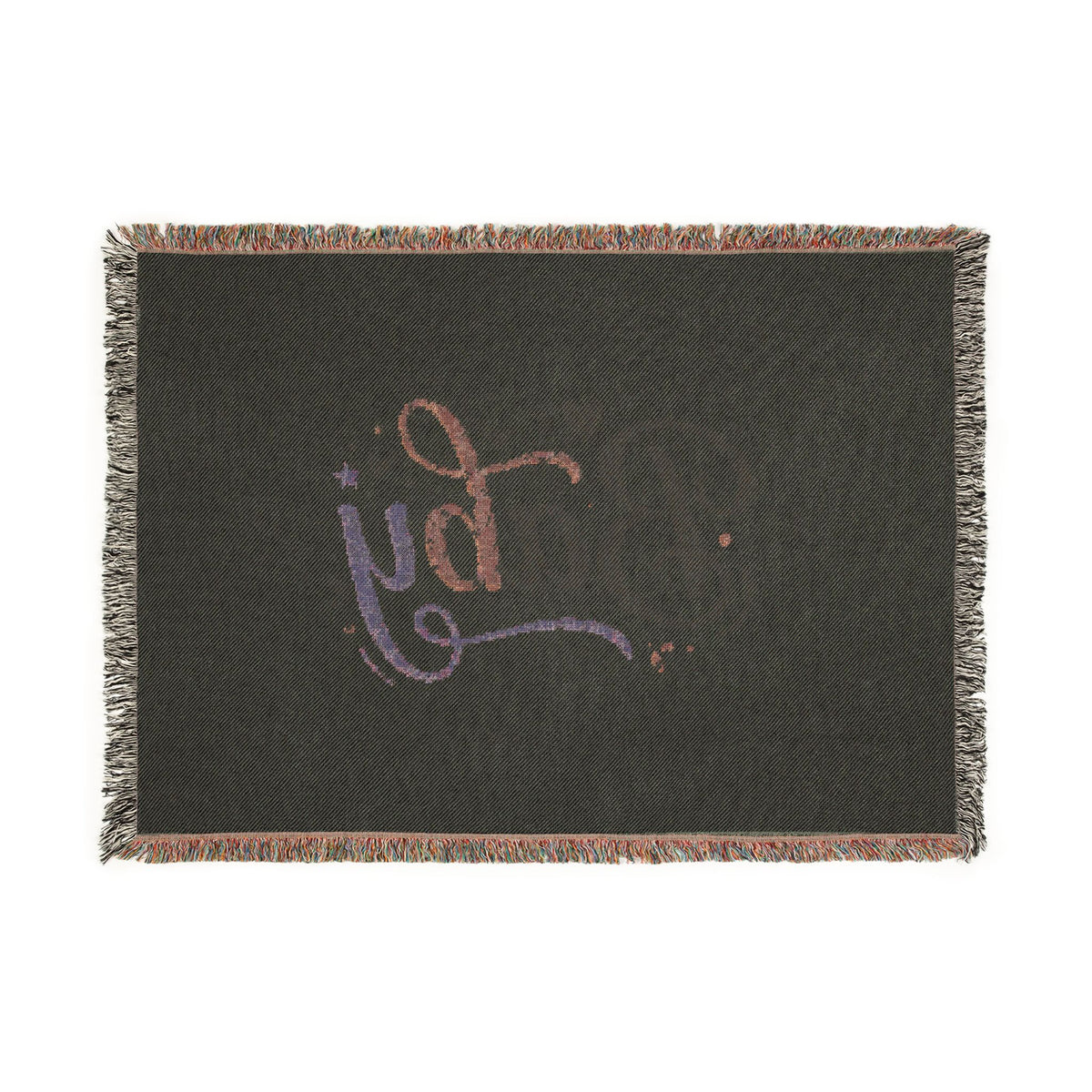 Pastel Script Baby Woven Blanket — Personalized Nursery Throw (Artwork or Photo)