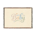Pastel Script Baby Woven Blanket — Personalized Nursery Throw (Artwork or Photo)